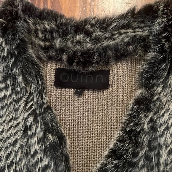 QUINN Rabbit Fur Vest Cardigan Nordstrom - Picture 4 of 7